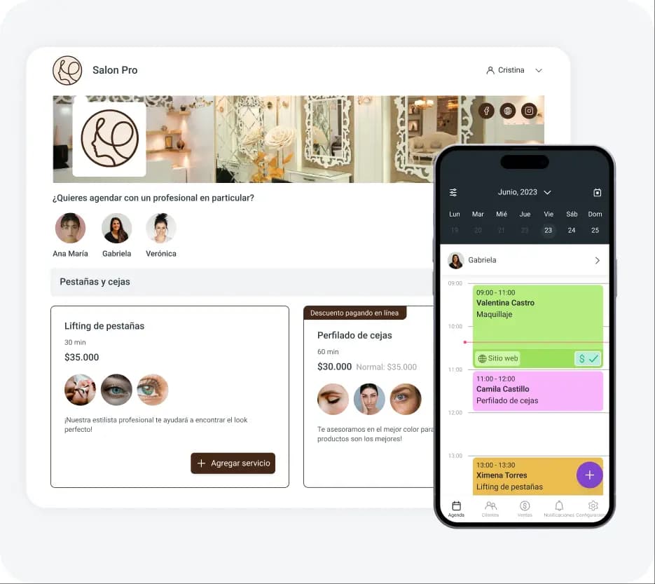 Agenda online salón de belleza
